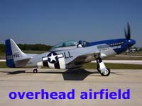 Mustang Arriving Overhead Airfield